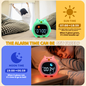 Recarga Usb moderna nueva <span class=keywords><strong>moda</strong></span> portátil niños dormitorio bebé dormir tren despertador escritorio Led lámpara de noche - Product Image 6