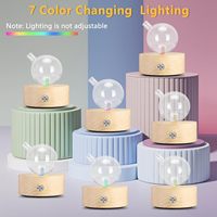 Diffuseur d'huiles essentielles professionnel portable à 7 couleurs USB, design en bois et verre, sans eau, pour la maison, le bureau, l'hôtel, le spa