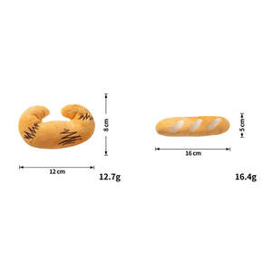 Jouet à mâcher pour chien en peluche écologique en forme de pain, avec couineur, résistant aux morsures et aux effets de nettoyage des dents - Product Image 2