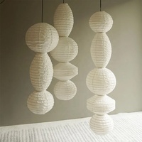 Lampe suspendue en papier de riz faite à la main, grande lanterne décorative d'intérieur personnalisable en usine