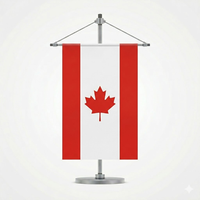 Drapeau de bureau national du Canada en polyester et acrylique, double face, imprimé par transfert thermique, imperméable, pour regarder les matchs de football/soccer