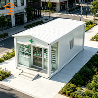 Abri modulaire à dépliage rapide et assemblage rapide pour pharmacie, avec panneaux muraux intégrés imperméables, ignifuges et résistants au vent