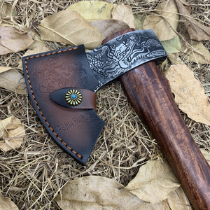 Hacha multifuncional portátil Dragon Phoenix patrones para jardín al aire libre poda leña dividir <span class=keywords><strong>escalada</strong></span> de montaña - Product Image 4