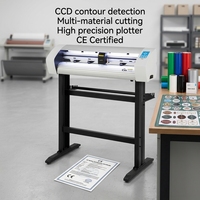 Machine de découpe numérique à contour automatique avec caméra CCD 24 pouces pour autocollants en vinyle, étiquettes adhésives et films réfléchissants