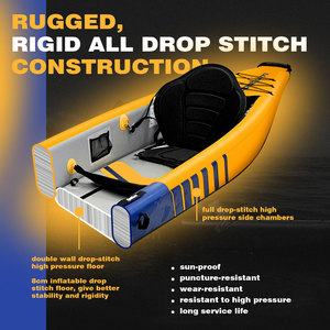 Kayak gonflable de course flottant neuf, bateau à rames gonflable pour 2 personnes, canoë de pêche sit-on-top à vendre, kayak monoplace portable pour 2 personnes - Product Image 5