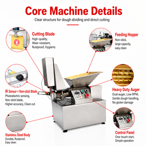 Macchina Automatica per Dividere l'Impasto May Chia Bot 5-500g, Tagliatrice per Impasto per Banh Mi, Banh Bao, Panetteria Vietnamita, Cucina Commerciale - Product Image 2