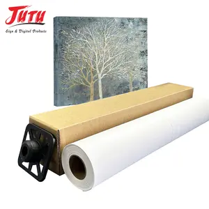 Fabricante Ecosolvent matte canvas roll para impressão a jato de tinta 250gsm a 380gsm poliéster material Algodão Linho Lona