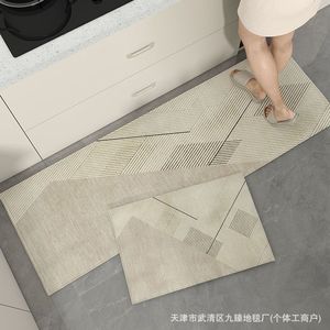 Alfombra de Cocina con Patrón Geométrico Rectangular Antideslizante, Absorbente de Agua y Aceite, de Terciopelo Cristalino Grueso, Juego de 2 Piezas - Product Image 4