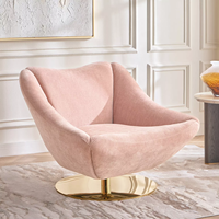 Chaise de salon de haute qualité en acier inoxydable, rembourrée en tissu, pour hôtel et villa
