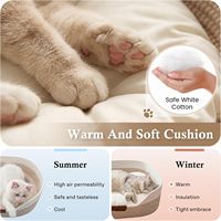 Panier-lit pour chat avec coussin amovible, panier-lit pour chat tissé à la main Stimulicat pour chats de taille moyenne à grande