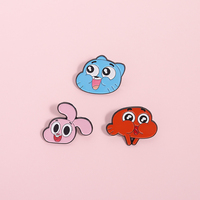 Dibujos animados comedia personaje animado esmalte pines Kawaii animación papel conejo gato Metal broches mochila solapa insignia joyería regalos