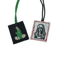 Pendentif Scapulaire Catholique Rétro en Fer et Tissu Non-Tissé, Ornement Charme Protecteur Sacré, Bijoux Transfrontaliers Marque MX