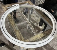Venta caliente Diseño moderno Marco de aluminio de doble vidrio Círculo Ventanas Resistencia al impacto abierta A prueba de huracanes para persiana exterior
