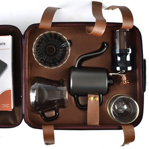 Coffret cadeau <span class=keywords><strong>café</strong></span> de voyage 9 pièces avec bouilloire <span class=keywords><strong>à</strong></span> col de cygne Balance numérique Tasse en verre <span class=keywords><strong>à</strong></span> double paroi Serveur en verre <span class=keywords><strong>Moulin</strong></span> <span class=keywords><strong>manuel</strong></span> - Product Image 5