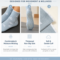 Chaussettes de Pilates personnalisées douces et respirantes, antidérapantes, à semelle adhérente, mi-mollet, pour yoga, entraînement en intérieur, fitness, avec design gratuit