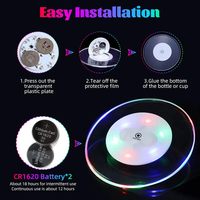 Dessous de verre lumineux à LED Acrylique antidérapant étanche Transparent Dessous de verre à cocktail à LED Lumière de nuit à LED Lampe de table