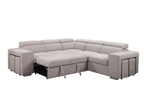 Easy to Hand-assembled <strong>air</strong> Permeability 2s+corner+2s Ottoman Cream White <strong>Velvet</strong> Sectional <strong>Sofa</strong> Sets <strong>Sofa</strong> <strong>Bed</strong> - Product Image 6