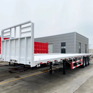 Nuevo semirremolque, chasis de contenedor de 40 pies, <span class=keywords><strong>remolque</strong></span> de tres ejes de cama plana de <span class=keywords><strong>segunda</strong></span> <span class=keywords><strong>mano</strong></span> para uso de contenedores de camiones - Product Image 4