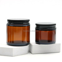 Récipient de bougie en verre de cire de soja vide 8oz 250ml 12oz pot de bougie en verre ambré à large bouche avec couvercle en métal doré à vis