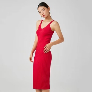 Vestido Casual de Otoño para Mujer, de Alta Calidad, Sin Mangas, con Hombros Descubiertos, Tejido, Elegante, Estilo Simple, Diseño Liso - Product Image 4