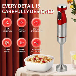 Licuadora Multifuncional de Acero Inoxidable Eléctrica Roja con Doble Cuchilla para Batir, Preparar Comida para Bebés, Hacer Jugos, Picar Carne y Triturar Huevos - Product Image 5