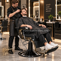 Fauteuil de Barbier Premium en PU, Chaise de Salon Réglable, Fauteuil de Coiffure Hydraulique Inclinable avec Base Robuste pour Salon de Coiffure