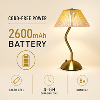Lampe de table moderne en verre ambre vert forêt, LED rechargeable, commande tactile, base en métal, pour chambre à coucher, salon, café, restaurant