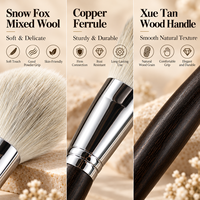 Ensemble de pinceaux de maquillage professionnels 17 pièces avec manche en bois, poils doux mélangés, pour le visage entier, avec sac noir