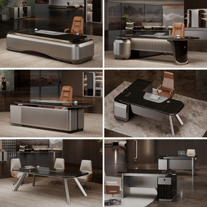 Modular nội thất văn phòng thiết kế hiện đại sang trọng màu đen điều hành văn phòng bàn Ceol Shape thẩm mỹ gỗ Ghế văn phòng và bảng - Product Image 4