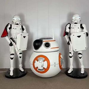 Cuộc Sống Lớn Kích Thước Sợi Thủy Tinh Trắng Lính Điêu Khắc Sao Chiến Tranh Bão Trooper Điêu Khắc Nhựa Bức Tượng Phim Hình Trang Trí Nội Thất - Product Image 4