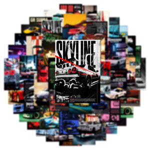 50 pz Super Cool Poster di auto da corsa adesivi Graffiti per Laptop decorazione murale giapponese modificato auto sportive - Product Image 6
