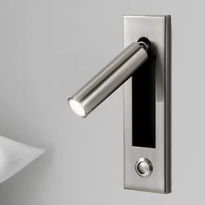 Lampe murale de chevet moderne de style nordique, corps métallique, pour chambre à coucher, lecture, éclairage encastré orientable avec interrupteur - Product Image 3