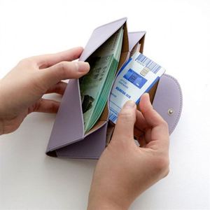 Stylish Colorful PU Leather Double-Layer Golf Cash <b>Wallet</b> Button Closure Custom Envelope Money Business Card Holder Bill Pocket - Product Image 4
