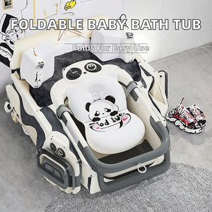 Bañera de plástico para bebés con sensor de temperatura, portátil, plegable, multifuncional, para bebés de 0 a 12 meses, venta al por mayor - Product Image 2