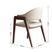 Italienischer Minimalistischer Massivholz-Esszimmerstuhl Nordisches Design für Zuhause, Hotel, Restaurant Freizeit-Armlehnstuhl Designer-Lederpolsterung