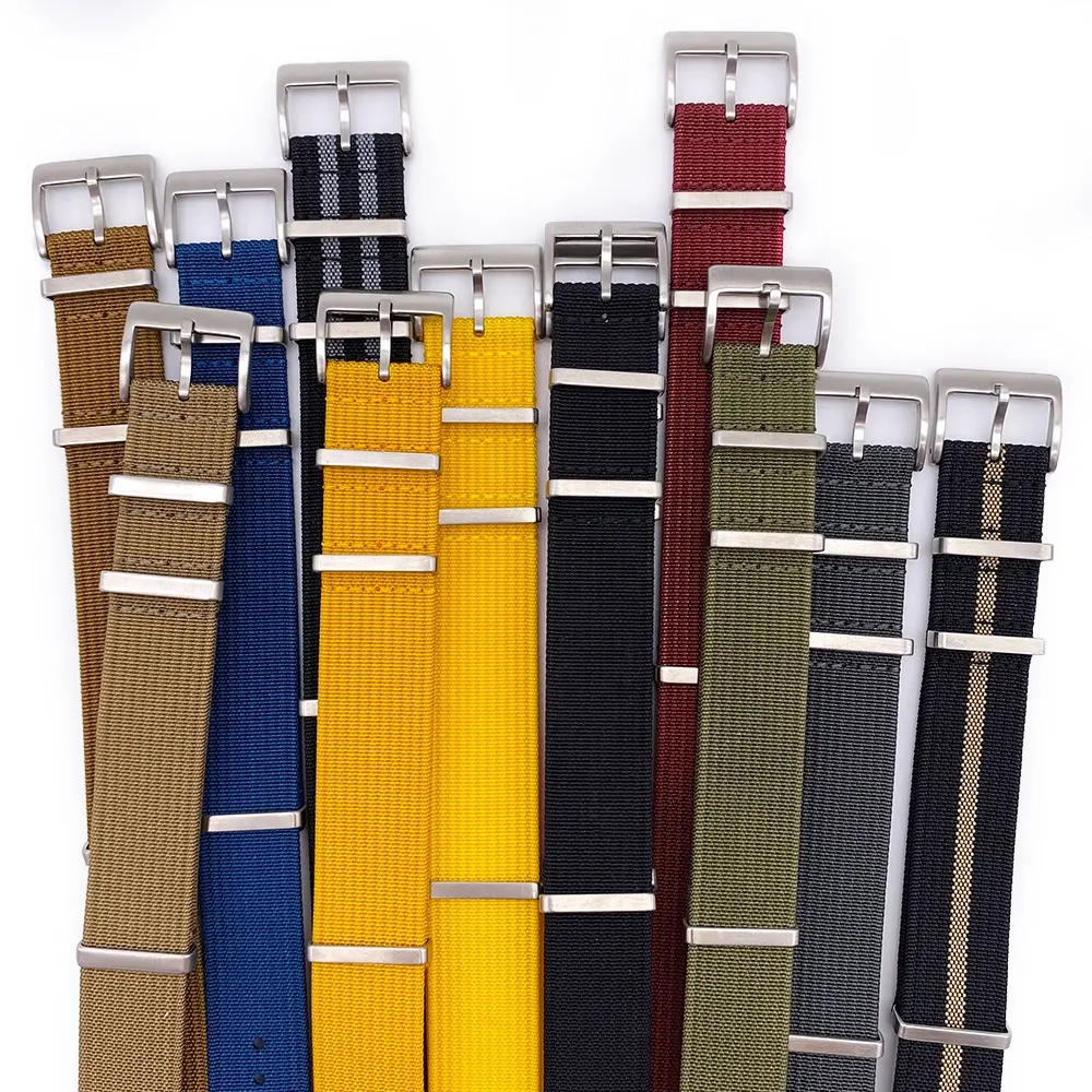 Custom One Pass 19mm 21mm Fabric Watch Belt Braided 18mm 20mm 22mm Ribbed Wrist Nylon Watch Strap 24mm