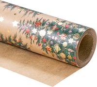 Papier d'emballage de Noël personnalisé avec impression dorée, papier d'emballage cadeau de Noël de qualité supérieure