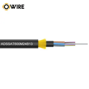 12 núcleo de fibra óptica ADSS cable PE o en (anti-Seguimiento) Vaina exterior alarma de fuego cable