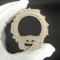 Bijoux Hip Hop de Luxe : Accessoire de Modification pour Lunette et Boîtier de Montre DW6900, Motif Œil, Moissanite VVS D, Effet Givré, Compatible Testeur de Diamant