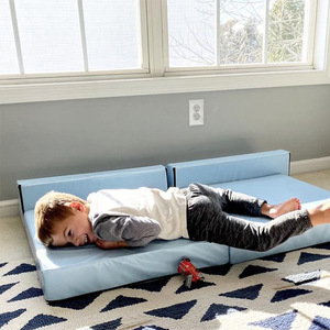 Coussin de canapé pour enfants, matelas pliable, amovible et lavable, pour enfants de 3 ans et plus, option couleur bleue - Product Image 1
