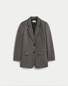 Blazer décontracté pour femme, coupe ample, kaki, en tissu léger, à simple boutonnage, avec poches - Product Image 1