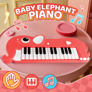 Petit clavier musical en forme d'éléphant rose <span class=keywords><strong>pour</strong></span> <span class=keywords><strong>les</strong></span> tout-<span class=keywords><strong>petits</strong></span> - Jouet piano <span class=keywords><strong>pour</strong></span> bébé avec lumières/25 <span class=keywords><strong>chansons</strong></span> de démonstration, jouets électriques <span class=keywords><strong>pour</strong></span> piano <span class=keywords><strong>pour</strong></span> <span class=keywords><strong>les</strong></span> enfants de 3 ans et plus - Product Image 2
