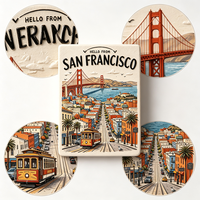 Magnete per Frigorifero Personalizzato in Resina con Monumenti USA, Souvenir Turistico 3D con Stampa UV in Rilievo, New York San Francisco