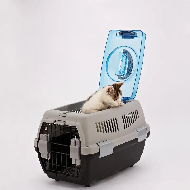 IATA กรงพลาสติกใส่สัตว์เลี้ยงสำหรับสุนัข,กรงใส่สุนัขสองประตูได้รับการอนุมัติ