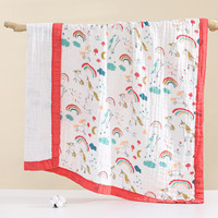 Newborn Printed Cotton Blanket with 6 Layers of Yarn-Soft and Absorbent for Bathroom Use As a Bath Towel
