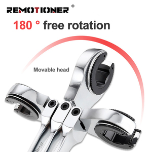 Kết hợp cố định đầu số liệu mở cuối bánh răng vòng cờ lê Đặt đôi mở ống Ratchet cờ lê - Product Image 3