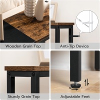 Meja konsol kayu dan logam multifungsi sempit penjualan paling lama dengan outlet daya untuk ruang tamu Sofa lorong