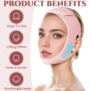 Sangle de lifting facial en V avec logo personnalisé pour le menton, masque de sommeil réutilisable en nylon pour femme, bandage orthopédique - Product Image 5