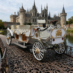 Élégante calèche royale à chevaux, chariot victorien vintage pour cérémonie de mariage en plein air, défilé, séance photo - Product Image 6