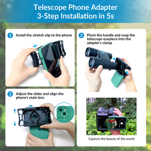 Apexel-Adaptador de telescopio para teléfono móvil, soporte para binocular,monocular, telescopio astronómico, mira de cateo, microscopio - Product Image 5
